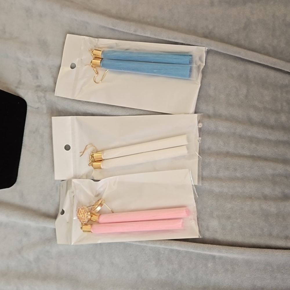 3 Pairs of‎ NEW Long Tassel Earrings